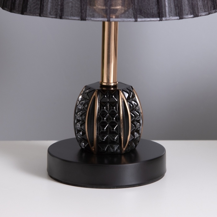 Лампа настольная Лампа настольная "Клаудия" 1х40Вт Е27 1х5Вт LED черный/прозрачный 21х21х34см