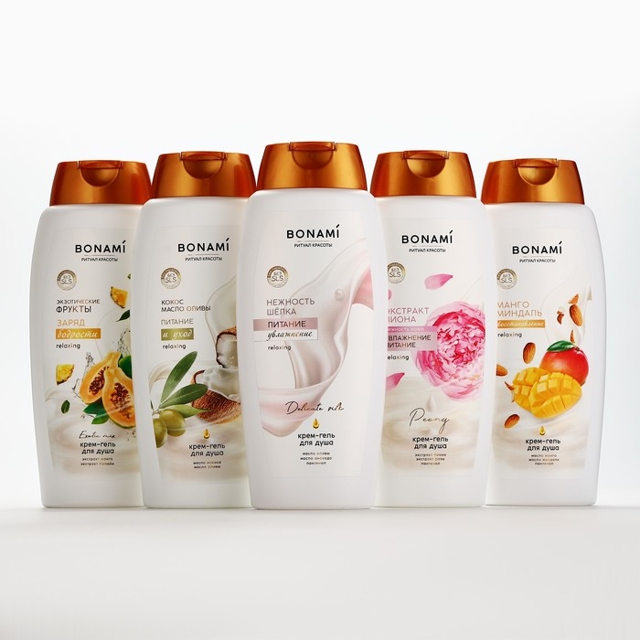 Гель для душа женский с пантенолом, 750 мл, аромат нежности шёлка, BONAMI Гель для душа женский с пантенолом, 750 мл, аромат нежности шёлка, BONAMI