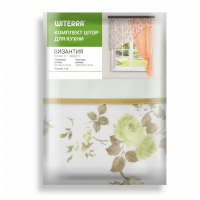 Комплект штор для кухни Witerra Византия 280х160см, св.зеленый, левая, пэ100% Комплект штор для кухни Witerra Византия 280х160см, св.зеленый, левая, пэ100%