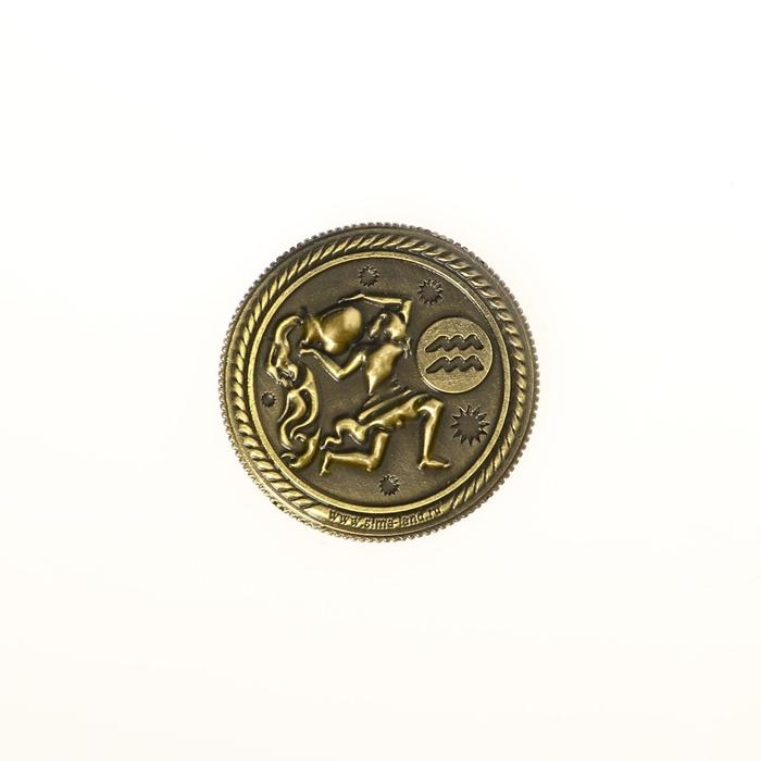 Монета сувенир знак зодиака &laquo;Водолей&raquo;, d=2,5 см.