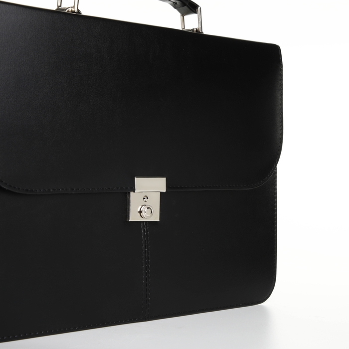 Сумка мужская деловая на клапане, цвет чёрный Сумка мужская деловая на клапане, цвет чёрный