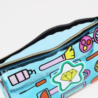 Косметичка на молнии, цвет голубой