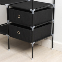 Вешалка - стойка напольная для одежды Доляна, 2 перекладины, 2 ящика, 120&times;43&times;169 см, цвет чёрный