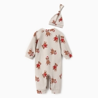 Комбинезон  с шапочкой Крошка Я "Новогодние медвежата", рост 80-86 см