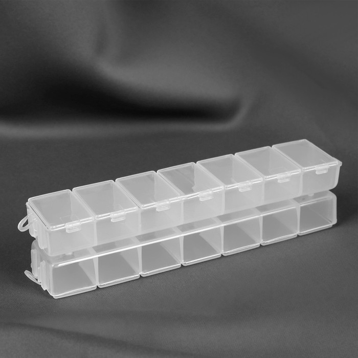 Органайзеры для хранения мелочей, с подвесами, скрепляются, 2 шт, по 7 отделений, 15,2 × 3,2 × 1,8 см Органайзеры для хранения мелочей, с подвесами, скрепляются, 2 шт, по 7 отделений, 15,2 × 3,2 × 1,8 см