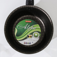 Ковш &laquo;Альфа&raquo; 1,5 л, стеклянная крышка, пластиковая ручка, антипригарное покрытие, цвет красный