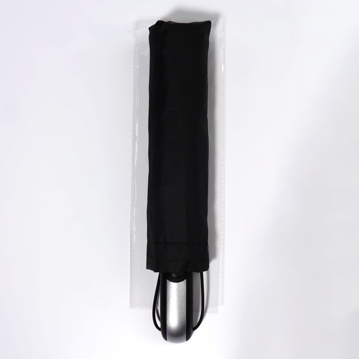 Зонт автоматический &laquo;Однотон&raquo;, 3 сложения, 10 спиц, R = 50/57 см, D = 114 см, цвет чёрный