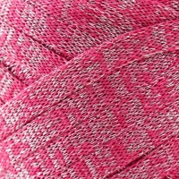 Трикотажная пряжа "Риббон" с люрексом 85м/170&plusmn;5 гр (Фуксия, люрекс: Серебро)
