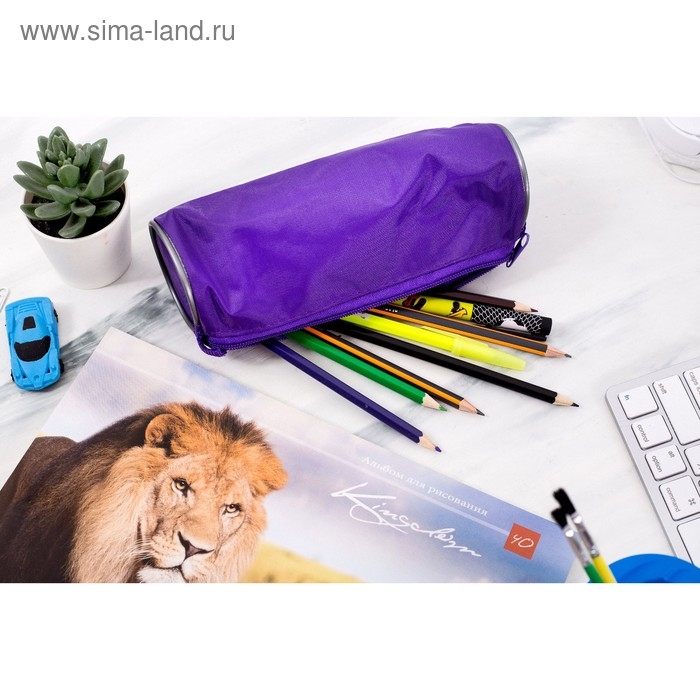 Пенал-тубус мягкий 65 x 210 мм, 1 отделение, Calligrata ПТ-05, фиолетовый Пенал-тубус мягкий 65 x 210 мм, 1 отделение, Calligrata ПТ-05, фиолетовый