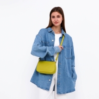 Сумка женская кросс-боди на молнии, цвет салатовый