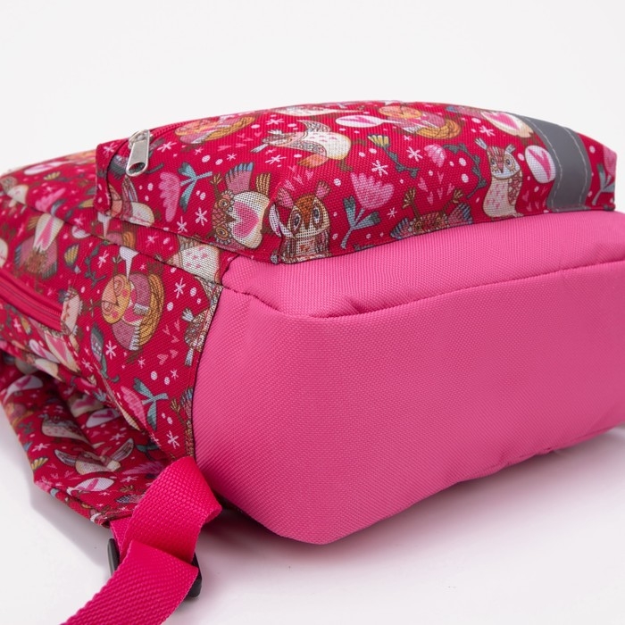 Рюкзак детский на молнии, наружный карман, светоотражающая полоса, цвет розовый Рюкзак детский на молнии, наружный карман, светоотражающая полоса, цвет розовый