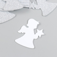 Декор "Ангелочек" серебро 5 см набор 10 шт фоам глиттер Декор "Ангелочек" серебро 5 см набор 10 шт фоам глиттер