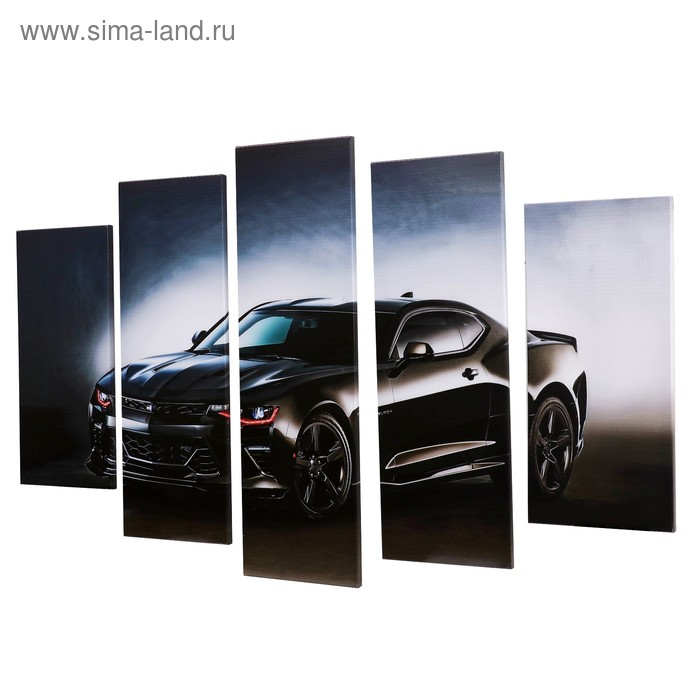 Модульная картина Модульная картина "Чёрная машина" (2-23х52; 2-24х70; 1-24х80) 120х80см