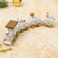 Сувенир &laquo;Новогодний поезд&raquo;, 19 см, цвет белый