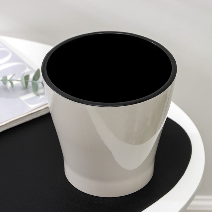 Кашпо для цветов со вставкой &laquo;Лея&raquo;, 2,2 л, цвет бежевый