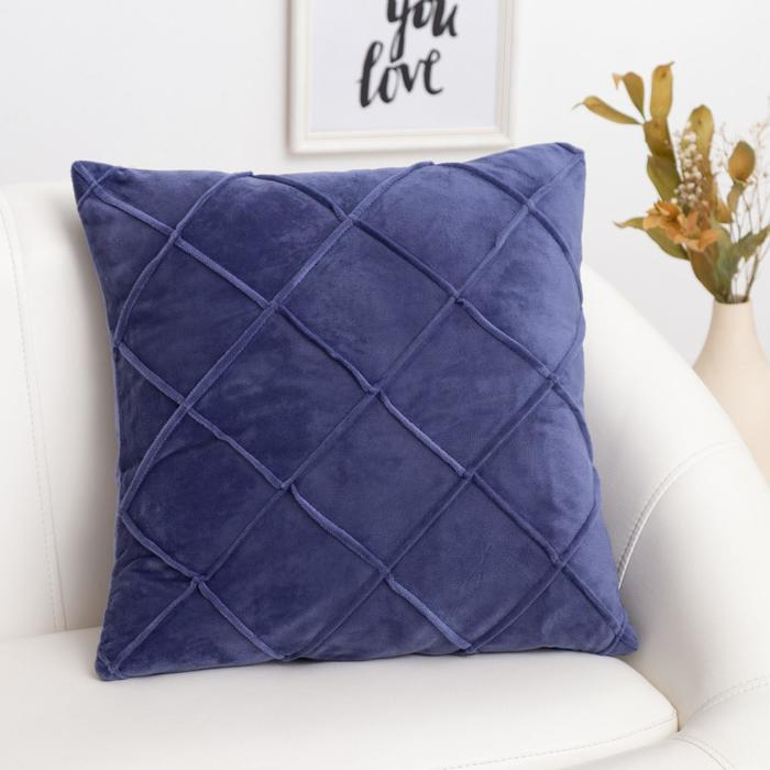 Наволочка декоративная Этель «Соло» цвет синий, размер 45х45 см Наволочка декоративная Этель «Соло» цвет синий, размер 45х45 см