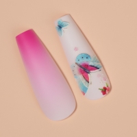 Ногти накладные с кл пластинами 12шт Бабочки балерина бел/роз к/кор QF Ногти накладные с кл пластинами 12шт Бабочки балерина бел/роз к/кор QF