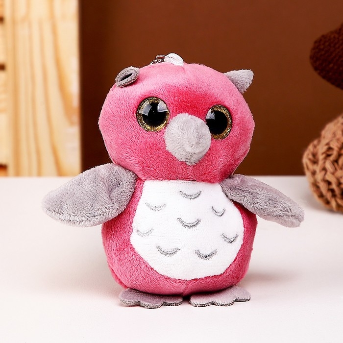 Мягкая игрушка «Сова с серым клювиком», на брелоке, 10 см, цвета МИКС Мягкая игрушка «Сова с серым клювиком», на брелоке, 10 см, цвета МИКС