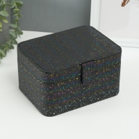 Шкатулка кожзам для украшений "Ночное небо" голография чёрная 14х18х10,5 см Шкатулка кожзам для украшений "Ночное небо" голография чёрная 14х18х10,5 см
