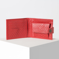 Кошелёк женский на кнопке, цвет красный Кошелёк женский на кнопке, цвет красный