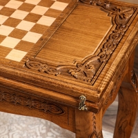 Стол ломберный раскладной "Шахматы и нарды", массив ореха, 70х60х30 см, Армения