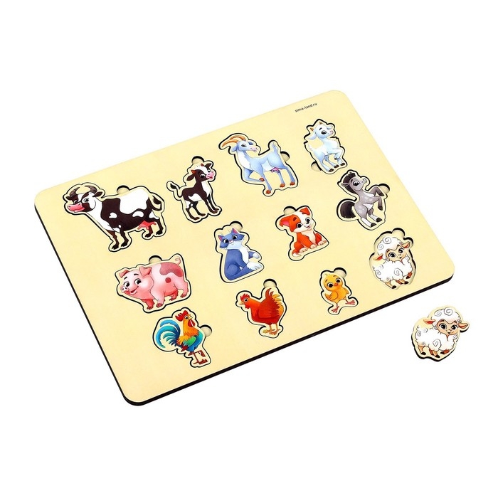 Вкладыш &laquo;Животные фермы&raquo;, 12 вкладышей