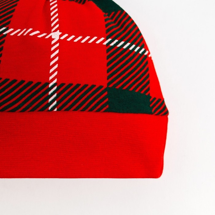 Набор: боди, штанишки и шапочка Крошка Я &laquo;Клетка&raquo;, рост 86-92 см