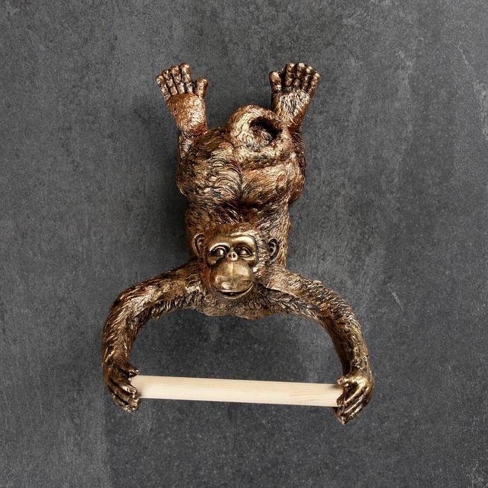 Держатель для туалетной бумаги Держатель для туалетной бумаги "Обезьянка" бронза, 24х18см