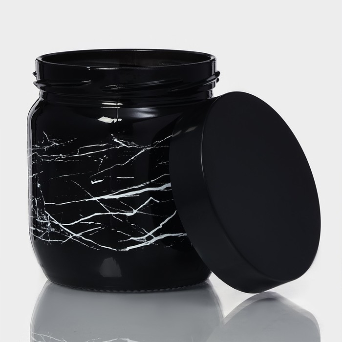 Банка стеклянная для сыпучих продуктов &laquo;Марбл&raquo;, 425 мл