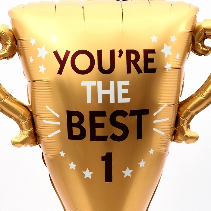 Шар фольгированный 62" &laquo;Кубок. Ты лучший&raquo;, на подставке