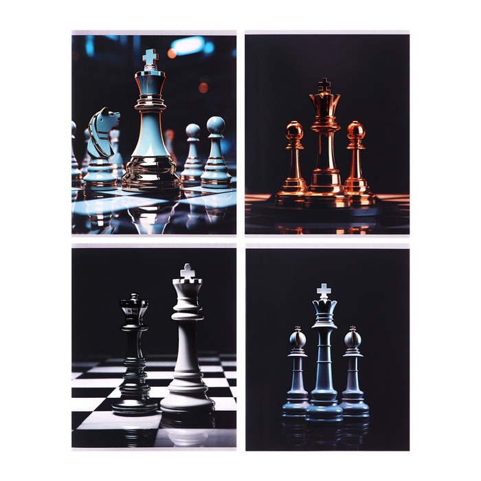 Тетрадь 96 листов в клетку Calligrata Тетрадь 96 листов в клетку Calligrata "Шахматы", обложка мелованный картон, матовая ламинация + выборочный УФ-лак, блок офсет МИКС