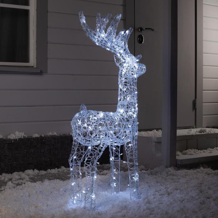 Светодиодная фигура &laquo;Кружевной олень&raquo; 60 &times; 105 &times; 18 см, металл, 31 В, мерцание, свечение белое