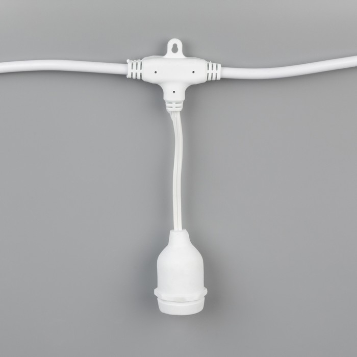 Гирлянда «Ретро белт-лайт» со свесами 10 и 20 см, 10 м, IP54, УМС, 2W, белая нить, шаг 50 см, Е27 (без ламп), 220 В Гирлянда «Ретро белт-лайт» со свесами 10 и 20 см, 10 м, IP54, УМС, 2W, белая нить, шаг 50 см, Е27 (без ламп), 220 В