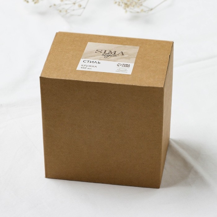 Кружка керамическая «Стиль», 450 мл, цвет бежевый Кружка керамическая «Стиль», 450 мл, цвет бежевый