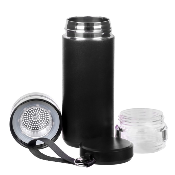 Термос для чая и кофе, 500 мл, с колбой, сохраняет тепло до 8 ч, черный