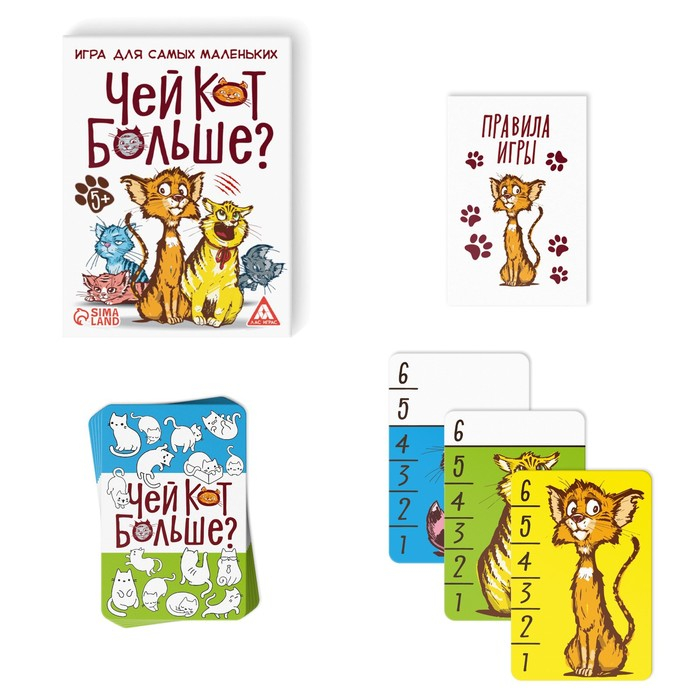 Настольная игра &laquo;Чей кот больше?&raquo;, 36 карт, 5+