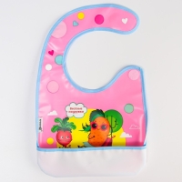 Нагрудник для кормления &laquo;Веселые подружки&raquo; непромокаемый на липучке, с карманом