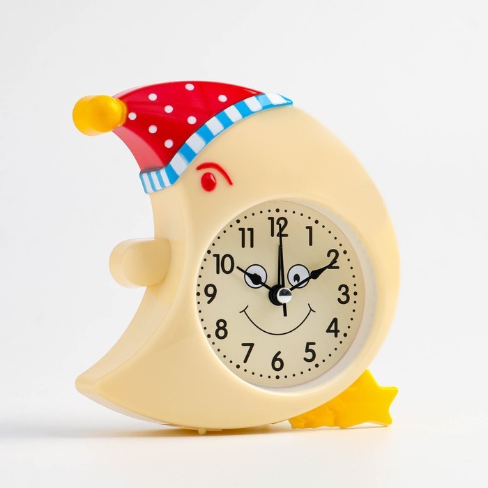 Часы - будильник настольные Часы - будильник настольные "Месяц" детские, дискретный ход, d-7 см, 13 х 11 см, АА