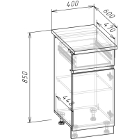 Шкаф напольный Зара 1 ящик 400х600х850 крафт белый Шкаф напольный Зара 1 ящик 400х600х850 крафт белый