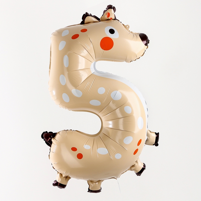 Шар фольгированный 40" &laquo;Цифра 5&raquo;, оленёнок