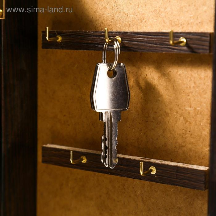 Ключница  "Цветы" венге 16х31 см МИКС