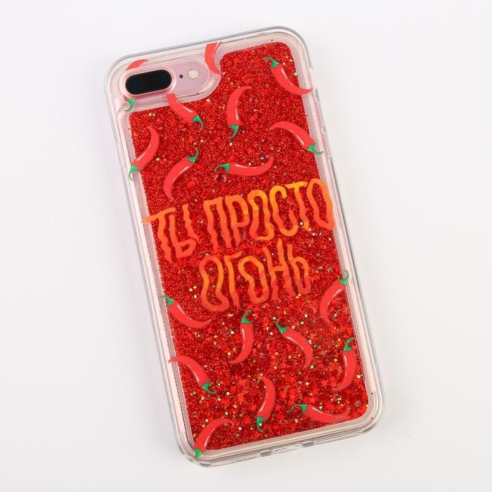 Чехол на телефон iPhone 7/8 PLUS с блёстками внутри Pepper, 7,7 &times; 15,8 см