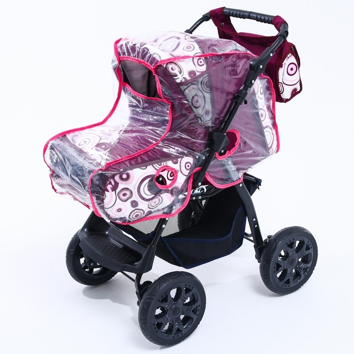 Коляска-трансформер &laquo;Гном&raquo;, пластиковые колёса, оттенки красного, рисунок МИКС