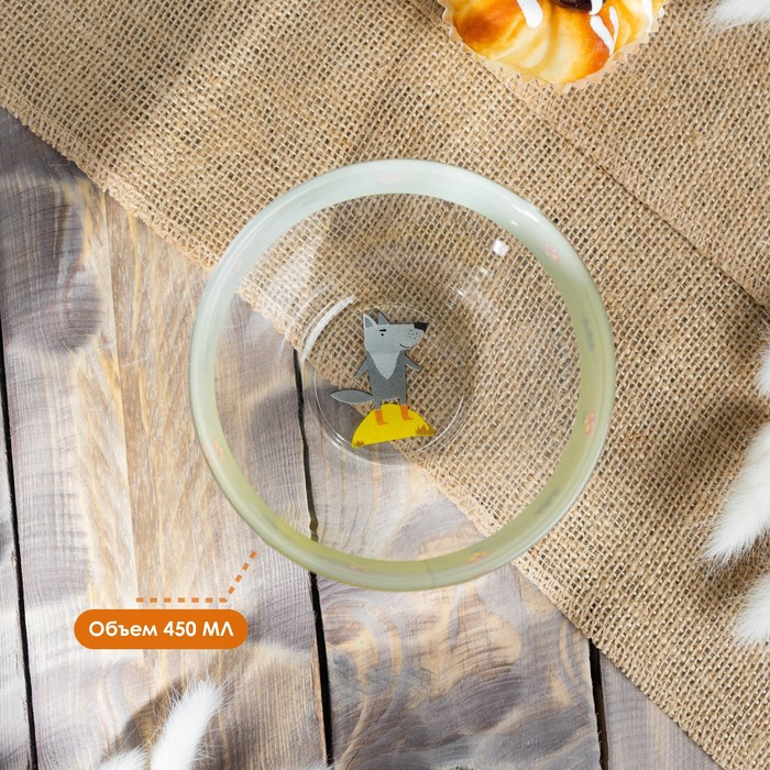 Набор детской посуды Доляна &laquo;Лесные забавы&raquo;, 3 предмета: миска 450 мл, тарелка d=20 см, кружка 200 мл