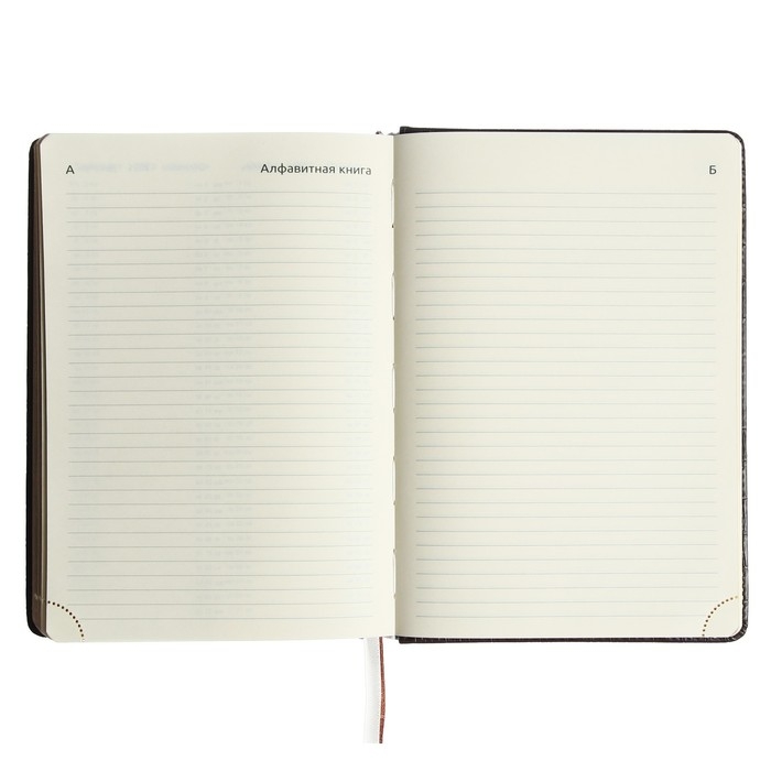 Ежедневник датированный 2024 A5 176 листов, deVENTE.Wild, твёрдая обложка из искусственной кожи, золотой срез, ляссе, кремовый блок 70 г/м2, тёмно-коричневый