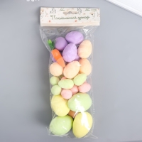 Декор пасхальный "Разноцветные яички с морковкой" набор 31 шт 4х6, 3х4, 2х3 см Декор пасхальный "Разноцветные яички с морковкой" набор 31 шт 4х6, 3х4, 2х3 см