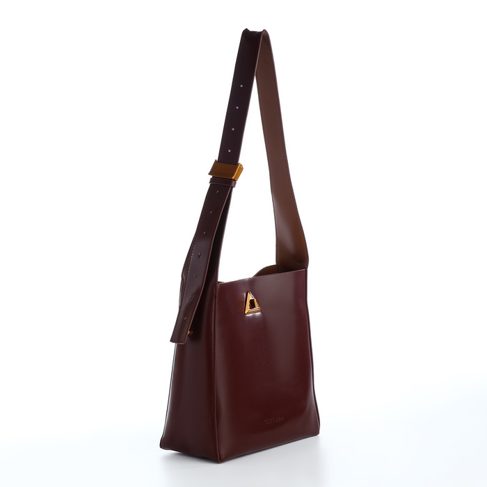 Сумка женская на винтовом замке TEXTURA, средний размер, цвет коричневый Сумка женская на винтовом замке TEXTURA, средний размер, цвет коричневый