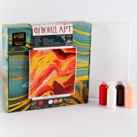 Набор для творчества. Флюид арт. Рисование акрилом на холсте с поталью &laquo;Закат&raquo;