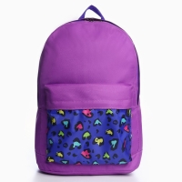 Рюкзак школьный молодёжный &laquo;Леопард&raquo;, 33х13х37, отдел на молнии, н/карман, фиолетовый
