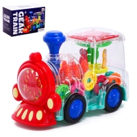 Паровоз «Шестерёнки», световые и звуковые эффекты, работает от батареек, МИКС Паровоз «Шестерёнки», световые и звуковые эффекты, работает от батареек, МИКС